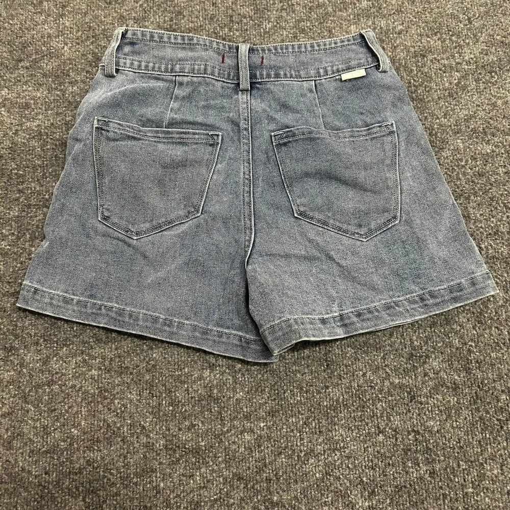 Dear John Denim Shorts Womens Size 25 Blue High Rise Exposed Zip Casual Stretch